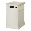 Chair Side Table with 1 Drawer and 1 Glass Door Engineered Wood in White Finish