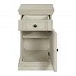 Chair Side Table with 1 Drawer and 1 Glass Door Engineered Wood in White Finish