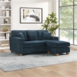 Franklin Sectional in Navy Fabric  and Medium Oak Finished wood Legs
