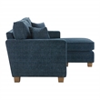 Franklin Sectional in Navy Fabric  and Medium Oak Finished wood Legs