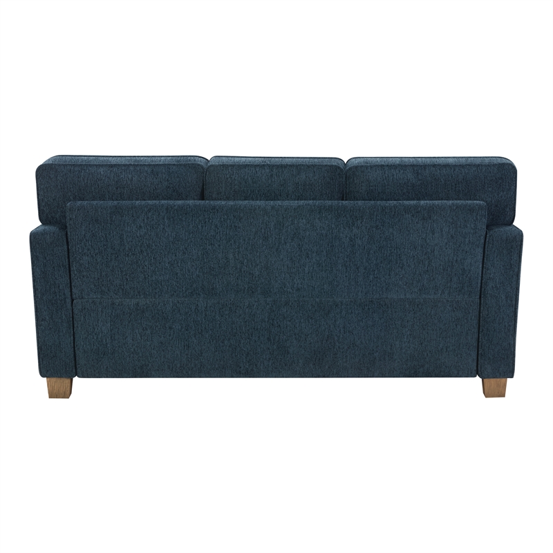 Franklin Sectional in Navy Fabric  and Medium Oak Finished wood Legs