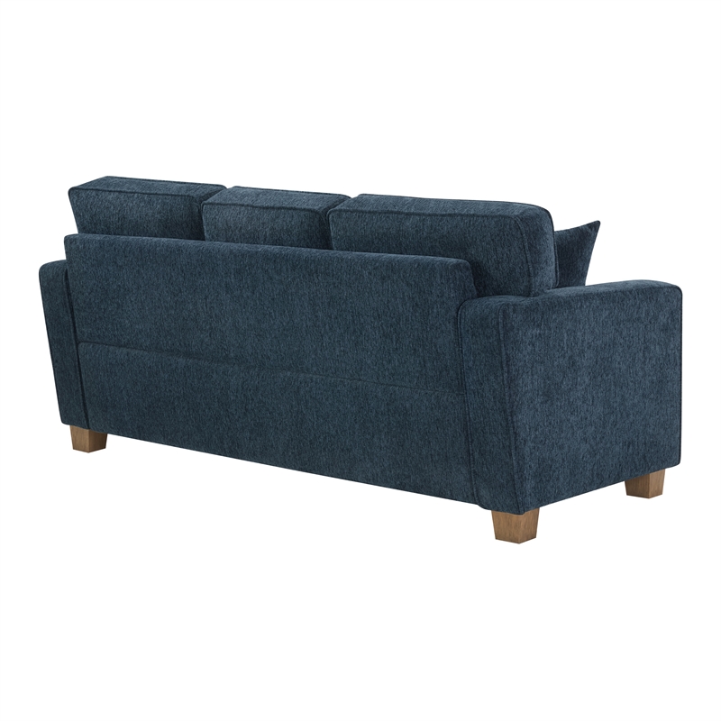 Franklin Sectional in Navy Fabric  and Medium Oak Finished wood Legs