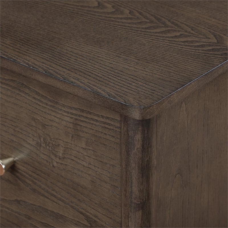 Wembley Assembled 2-Drawer File Cabinet Engineered Wood Burnt Ash Finish
