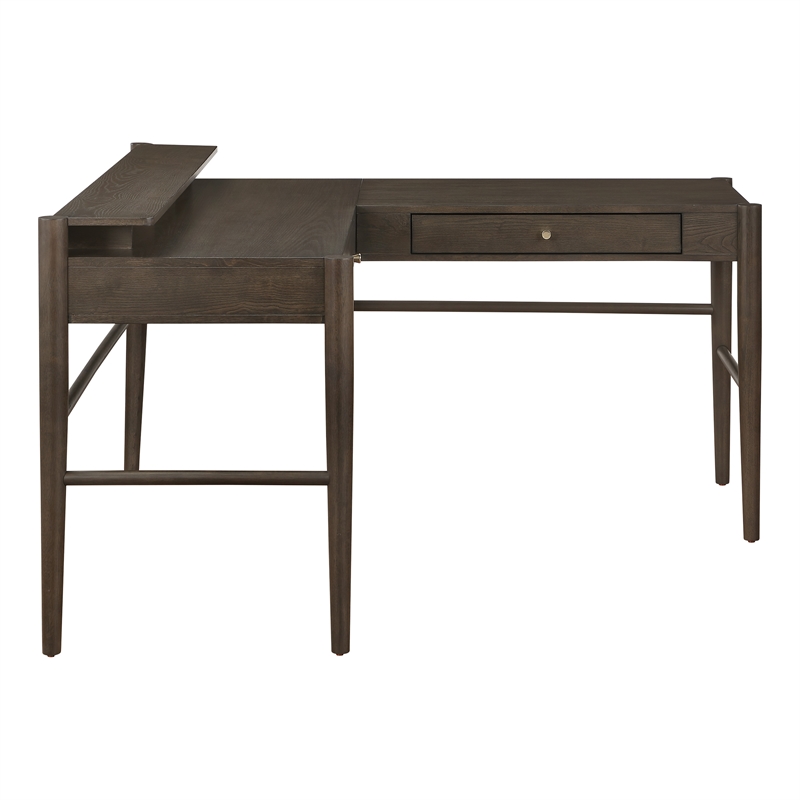 Wembley L-Desk Engineered Wood in Burnt Ash Finish