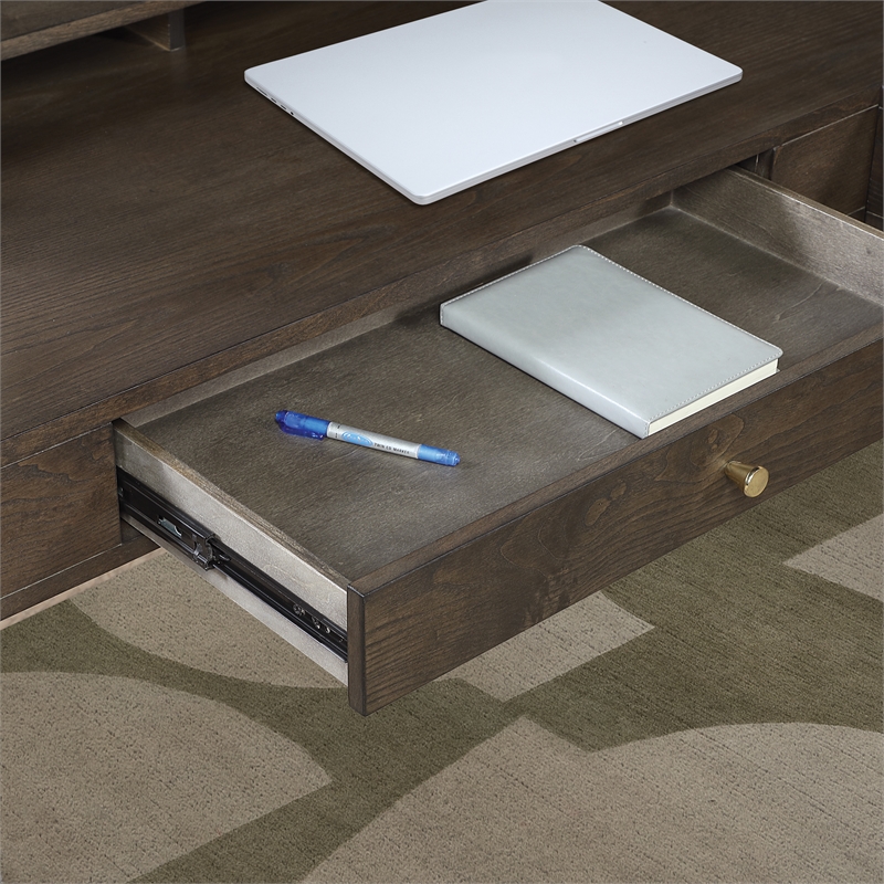 Wembley L-Desk Engineered Wood in Burnt Ash Finish