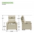 Vincent Pushback Recliner in Faux Leather Taupe Fabric