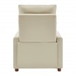 Vincent Pushback Recliner in Faux Leather Taupe Fabric