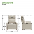 Vincent Pushback Recliner in Linen White Fabric