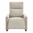 Vincent Pushback Recliner in Linen White Fabric