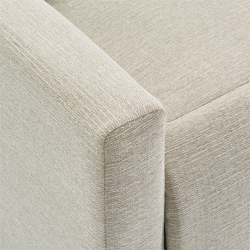 Vincent Pushback Recliner in Linen White Fabric