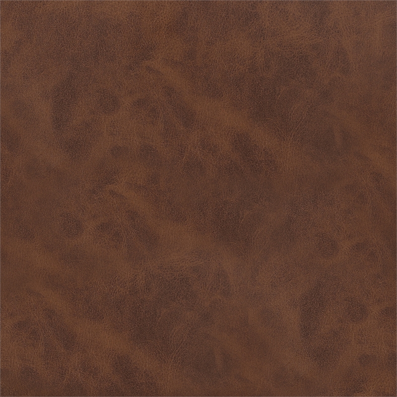 Topanga Office Chair in Saddle Brown Faux Leather and Titanium Finish Base