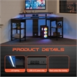 Adaptor Corner Gaming Desk with Engineered Wood Large Monitor Shelf in Black
