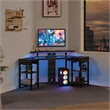 Adaptor Corner Gaming Desk with Engineered Wood Large Monitor Shelf in Black