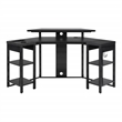 Adaptor Corner Gaming Desk with Engineered Wood Large Monitor Shelf in Black