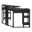 Adaptor Corner Gaming Desk with Engineered Wood Large Monitor Shelf in Black