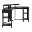 Adaptor Corner Gaming Desk with Engineered Wood Large Monitor Shelf in Black