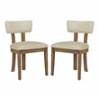 Hanson Dining Chair with Taupe Faux Leather and Medium Oak Wood