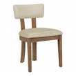 Hanson Dining Chair with Taupe Faux Leather and Medium Oak Wood