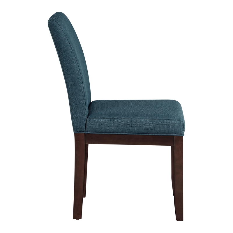 Dakota Parsons Chair in Azure Fabric and Espresso Finished Legs