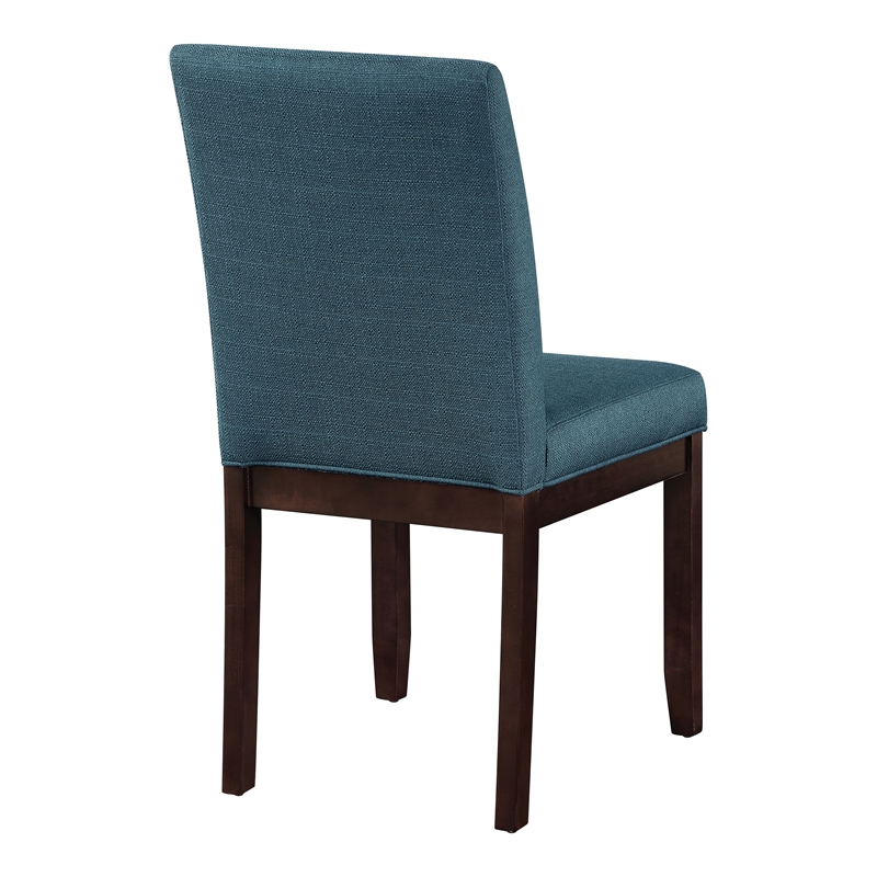 Dakota Parsons Chair in Azure Fabric and Espresso Finished Legs