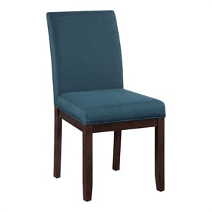 Dakota Parsons Chair in Azure Fabric and Espresso Finished Legs