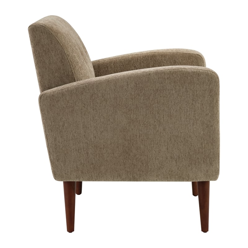 Lake Meadows Arm Chair in Taupe Fabric with Medium Espresso Finished Legs