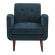 Lake Meadows Arm Chair in Navy Fabric with Medium Espresso Finished Legs