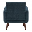 Lake Meadows Arm Chair in Navy Fabric with Medium Espresso Finished Legs