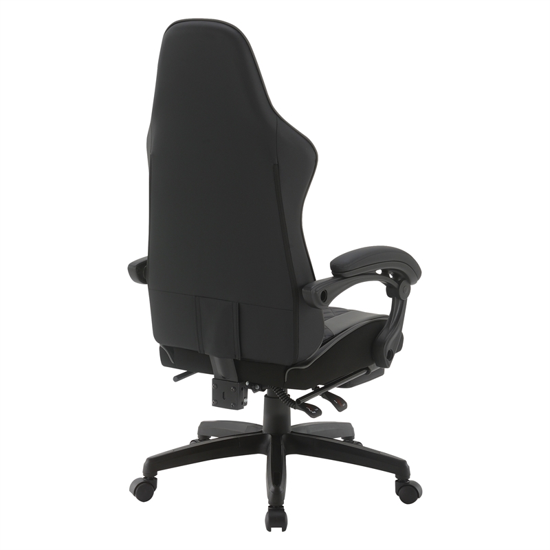 Expanse Gaming Chair  With Footrest in Faux Leather