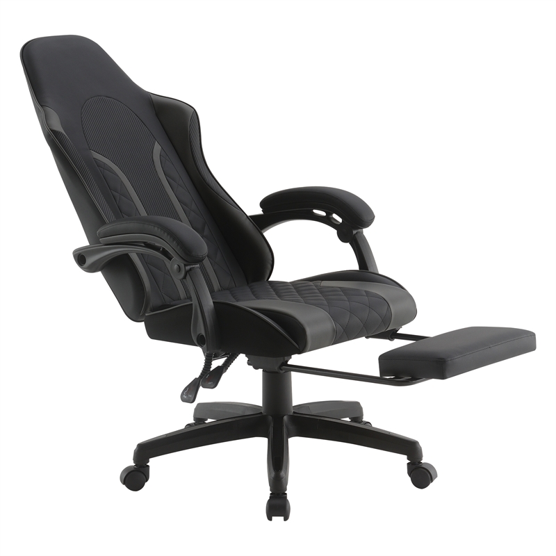 Expanse Gaming Chair  With Footrest in Faux Leather