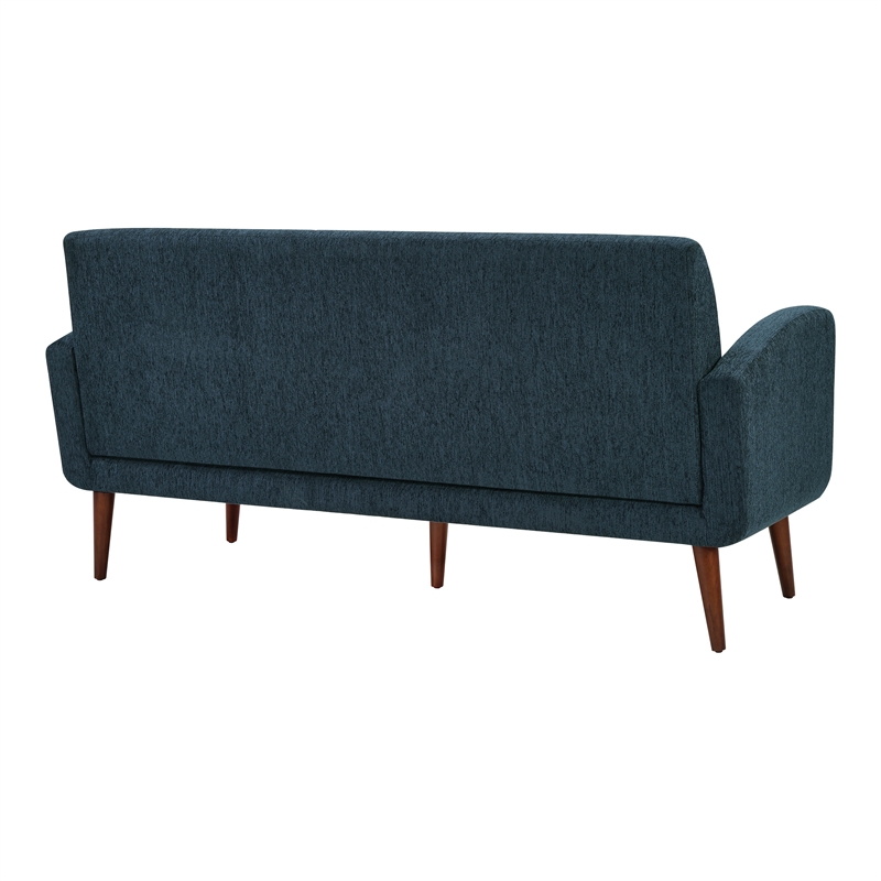Lake Meadows Sofa in Navy Fabric with Medium Espresso Finished Legs