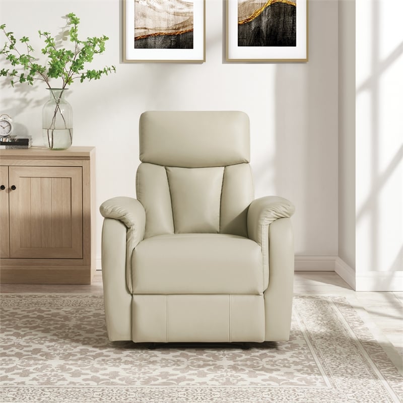 Carillo Pushback Recliner with Taupe Faux Leather