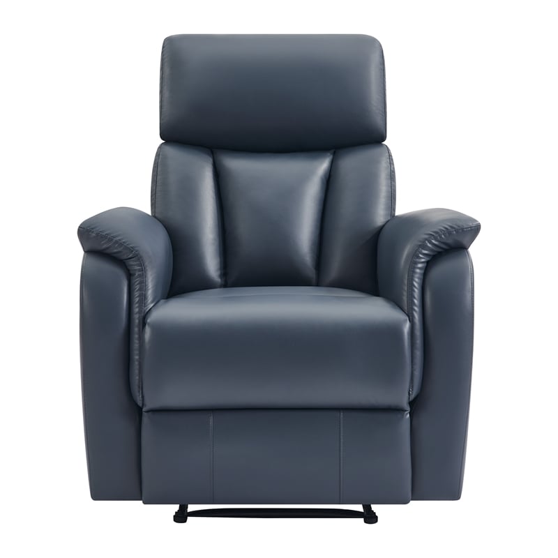 Carillo Pushback Recliner with Navy Faux Leather