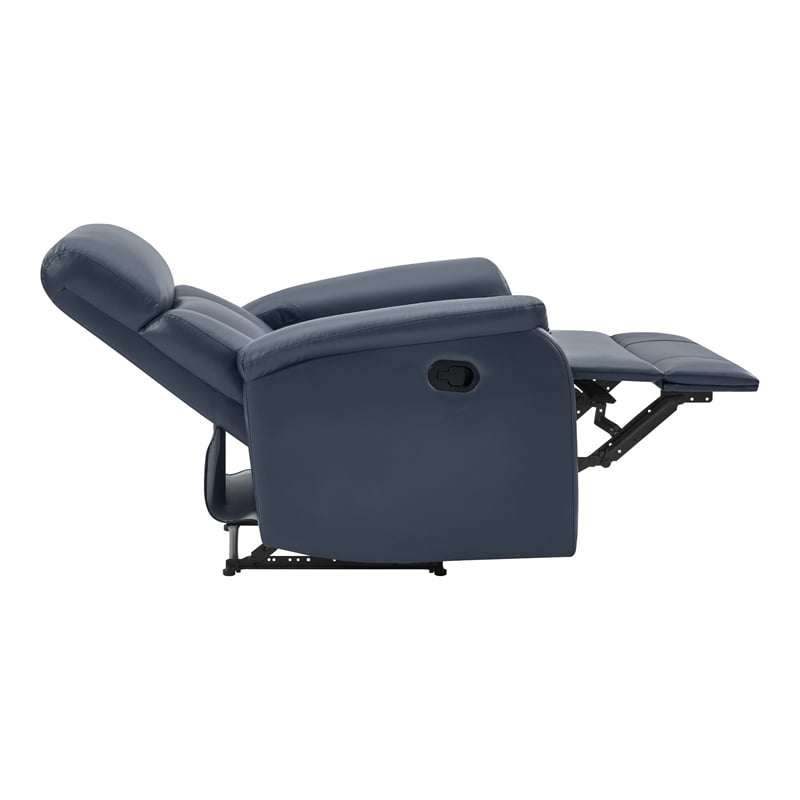 Carillo Pushback Recliner with Navy Faux Leather