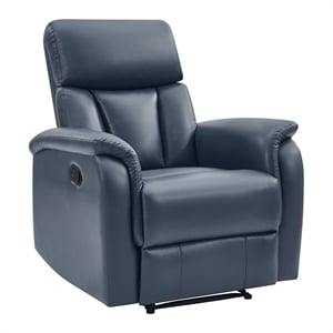 Carillo Pushback Recliner with Navy Faux Leather