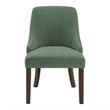 Leona Dining Chair In Green Fabric with Grey Brushed Legs - 2 Pack
