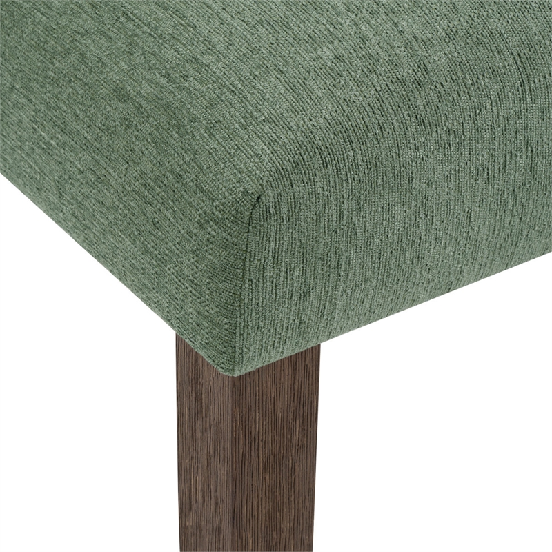 Leona Dining Chair In Green Fabric with Grey Brushed Legs - 2 Pack