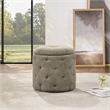 Erindale Round Storage Ottoman in Dolphin Fabric