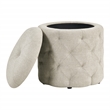 Erindale Round Storage Ottoman in Wheat Fabric