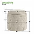 Erindale Round Storage Ottoman in Wheat Fabric