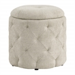 Erindale Round Storage Ottoman in Wheat Fabric