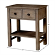 Origins by Alpine Classic Wood 2 Drawer Nightstand in Natural Gray