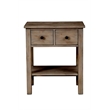 Origins by Alpine Classic Wood 2 Drawer Nightstand in Natural Gray