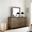 Origins by Alpine Classic Wood 6 Drawer Dresser in Natural Gray