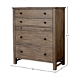 Origins by Alpine Classic Wood 4 Drawer Chest in Natural Gray