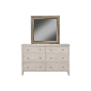 Origins by Alpine Classic Wood Mirror in Natural Gray