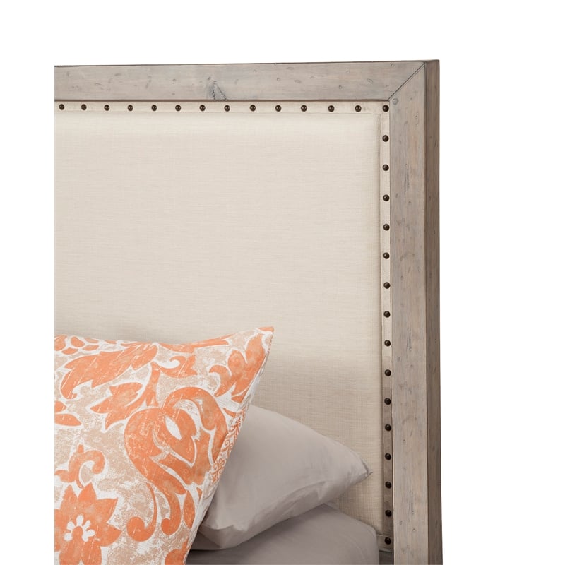 Origins by Alpine Classic Queen Wood Headboard in Natural Gray