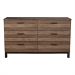 Origins by Alpine Weston Wood 6 Drawer Dresser in Rustic Pine