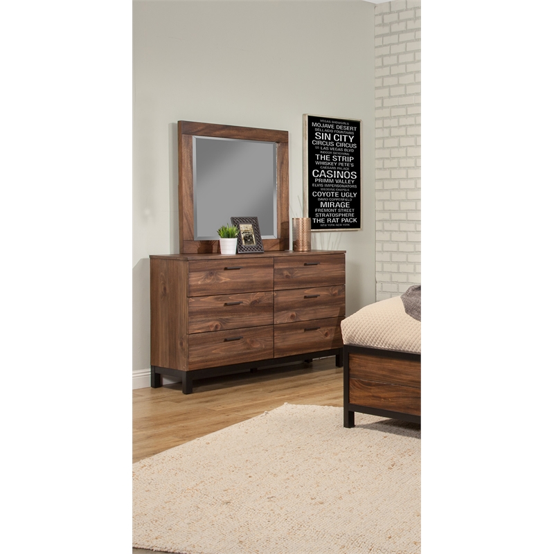 Origins by Alpine Weston Wood Mirror in Rustic Pine (Brown)