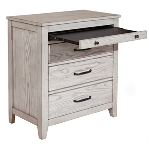 origins by alpine aria wood 3 drawer nightstand in weathered light gray